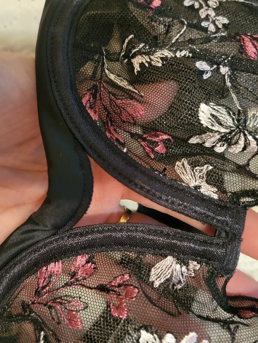 Paramour by Felina Allure Embroidered Unlined Mesh 34C Whimsigoth Fairy Coquette